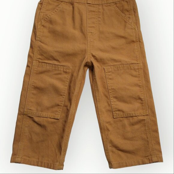 Carhartt Canvas Bib Overalls Toddler Size 2T Brown Double Knee Loose Fit Cotton - Picture 5 of 9